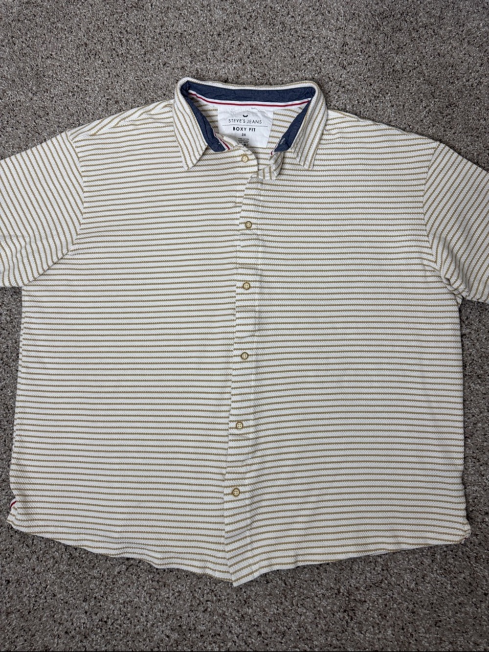 Steve’s Jeans Striped Short-Sleeve Button-Down Shirt 100% Cotton